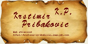 Krstimir Pribaković vizit kartica